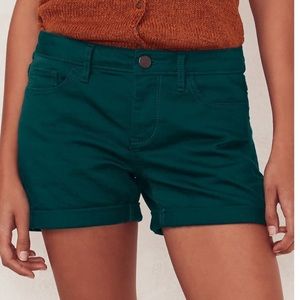 LC Lauren Conrad Roll Cuff Teal Denim Shorts